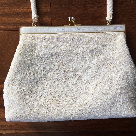 Vintage Needlepoint Tapestry Beaded Hand Bag Purse - Picture 6 of 16